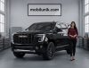 Tampilan gagah GMC Yukon Denali 2025 berwarna hitam metalik dengan lampu DRL menyala, diparkir di sebuah showroom mobil mewah di Indonesia.